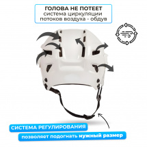 Хоккейный шлем ESPO р. L / XL (58-62) взрослый, белый - Фото 4
