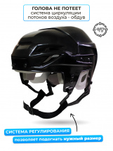 Хоккейный шлем ESPO р. L / XL (58-62) взрослый, черный - Фото 13
