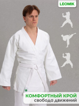 Кимоно для дзюдо Leomik Standard белое, рост 165 см, размер 48 - Фото 27