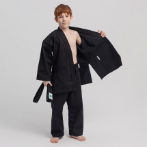 Кимоно для рукопашного боя Leomik Training черное, рост 130 см - Фото 4