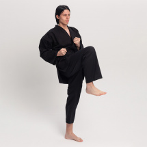 Кимоно для рукопашного боя Leomik Training черное, рост 160 см - Фото 7