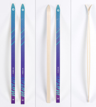 Лыжи подростковые беговые Маяк деревянные, 140 см, фиолетово-голубые - Фото 4