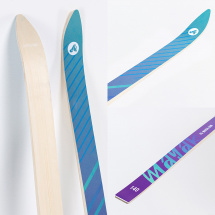 Лыжи подростковые беговые Маяк деревянные, 140 см, фиолетово-голубые - Фото 8