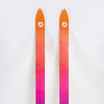 Лыжи подростковые беговые Маяк деревянные, 140 см, фиолетово-розово-оранжевые - Фото 13