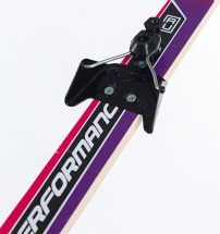 Беговые подростковые деревянные лыжи Маяк 150 см с креплением NN75, фиолетовые