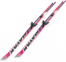 Беговые  подростковые лыжи Маяк из дерево-пластика 150 см с креплением NN75, фиолетовые
