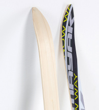 Детские подростковые деревянные лыжи Маяк 130 см с креплением NN75, серые