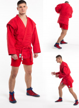 Кимоно (куртка) для самбо Leomik Training красное, размер 30, рост 120 см - Фото 28