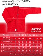 Кимоно (куртка) для самбо Leomik Training красное, размер 30, рост 120 см - Фото 30