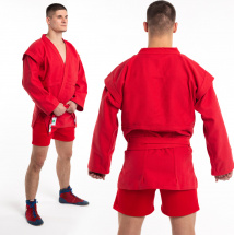 Кимоно (куртка) для самбо Leomik Training красное,  размер 32, рост 125 см - Фото 8