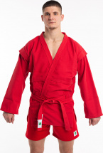 Кимоно (куртка) для самбо Leomik Training красное,  размер 32, рост 125 см - Фото 9