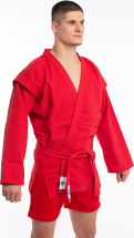 Кимоно (куртка) для самбо Leomik Training красное,  размер 32, рост 125 см - Фото 10