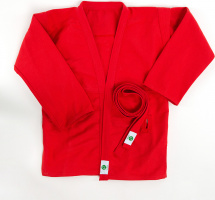 Кимоно (куртка) для самбо Leomik Training красное,  размер 32, рост 125 см - Фото 11