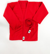 Кимоно (куртка) для самбо Leomik Training красное,  размер 32, рост 125 см - Фото 32