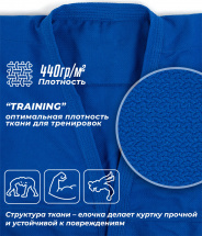Кимоно (куртка) для самбо Leomik Training синее, размер 26, рост 110 см - Фото 25