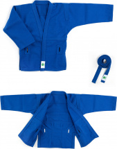 Кимоно (куртка) для самбо Leomik Master синее, размер 40, рост 145 см - Фото 32