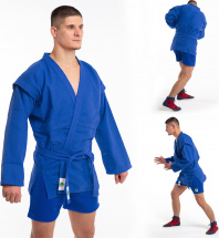 Кимоно (куртка) для самбо Leomik Master синее, размер 40, рост 145 см - Фото 6