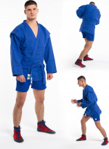 Кимоно (куртка) для самбо Leomik Master синее, размер 40, рост 145 см - Фото 27