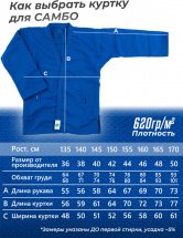 Кимоно (куртка) для самбо Leomik Master синее, размер 40, рост 145 см - Фото 29