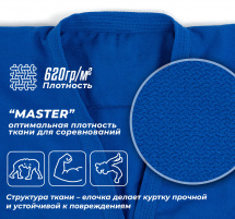Кимоно (куртка) для самбо Leomik Master синее, размер 48, рост 165 см - Фото 3