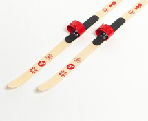 Детский лыжный комплект с креплениями"Baby" и палками 70 см, дерево, красный - Фото 6