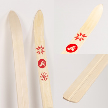 Детский лыжный комплект с креплениями"Baby" и палками 70 см, дерево, красный - Фото 9