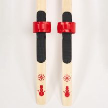 Детский лыжный комплект с креплениями"Baby" и палками 70 см, дерево, красный - Фото 11