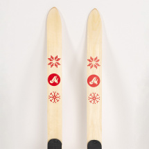 Детский лыжный комплект с креплениями"Baby" и палками 70 см, дерево, красный - Фото 16