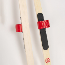 Детский лыжный комплект с креплениями"Baby" и палками 70 см, дерево, красный - Фото 10
