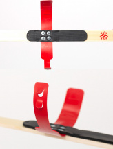 Детский лыжный комплект с креплениями "Baby" и палками, 90 см, дерево, красный - Фото 26