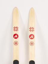 Детский лыжный комплект с креплениями "Baby" и палками, 90 см, дерево, красный - Фото 35