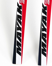 Лыжи подростковые беговые Маяк деревянные с креплениями NNN, 150 см, черно-красные - Фото 12