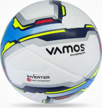 Мяч футбольный VAMOS INVERSOR NEW № 5 профессиональный, бело-черно-голубой - Фото 16