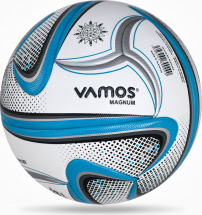 Мяч футбольный VAMOS MAGNUM № 5 профессиональный, бело-сине-черно-серый - Фото 15