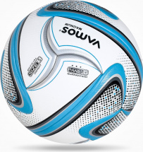 Мяч футбольный VAMOS MAGNUM № 5 профессиональный, бело-сине-черно-серый - Фото 16