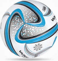 Мяч футбольный VAMOS MAGNUM № 5 профессиональный, бело-сине-черно-серый - Фото 13