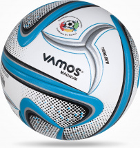 Мяч футбольный VAMOS MAGNUM № 5 профессиональный, бело-сине-черно-серый - Фото 17