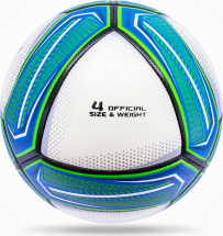 Мяч футбольный VAMOS CAMPO PRO № 4 матчевый, бело-бирюзово-серебристый - Фото 14