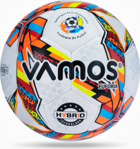 Мяч футбольный VAMOS EUFORIA HYBRID № 4 матчевый, бело-розово-желтый - Фото 11