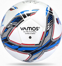 Мяч футбольный VAMOS ELITE FUTSAL № 4 футзальный, бело-синий - Фото 11