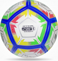 Мяч футбольный VAMOS ESPECTRO № 5 тренировочный, бело-сине-желто-красно-зеленый - Фото 12