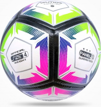 Мяч футбольный VAMOS ESPECTRO № 4 тренировочный, бело-черно-салатово-розовый - Фото 12