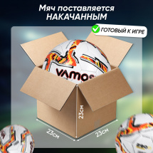 Мяч футбольный VAMOS JUNIOR LIGERO №3 облегченный, бело-оранжевый - Фото 10
