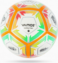 Мяч футбольный VAMOS ESPECTRO № 3 тренировочный, бело-розово-зелено-оранжевый - Фото 11
