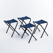 Комплект стол складной алюминиевый КЕДР, 120 х 60 х 68,3 см, влагозащищенный  и 4 малых складных табурета, черно-белый - Фото 27