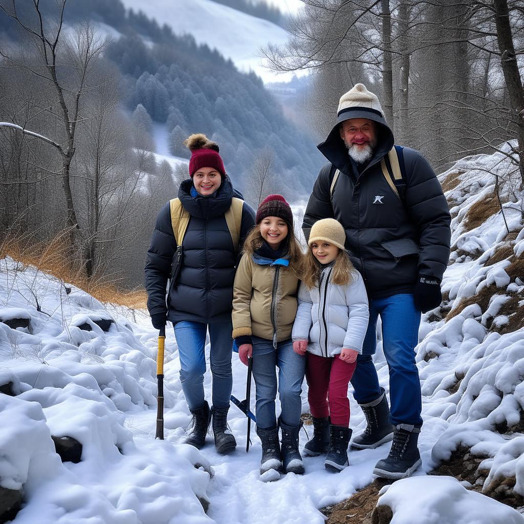 Поход зимой с семьей